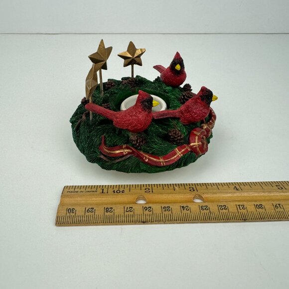 Old Virginia Candle Company Cardinal Birds Gold Stars Candle Capper w Orig Box - Picture 14 of 15